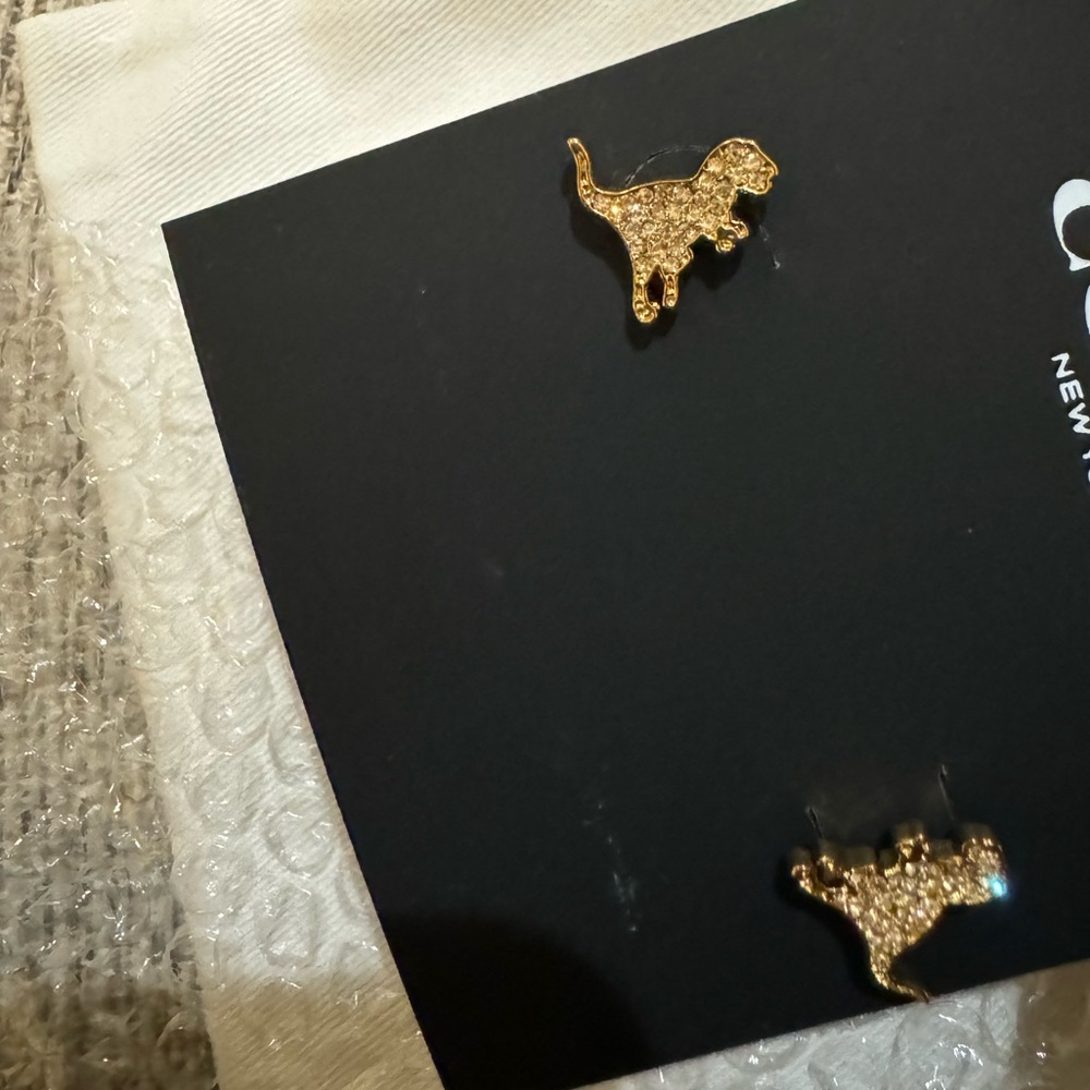 Coach Gold and Silver REXY Stud Earrings - Picture 5 of 6